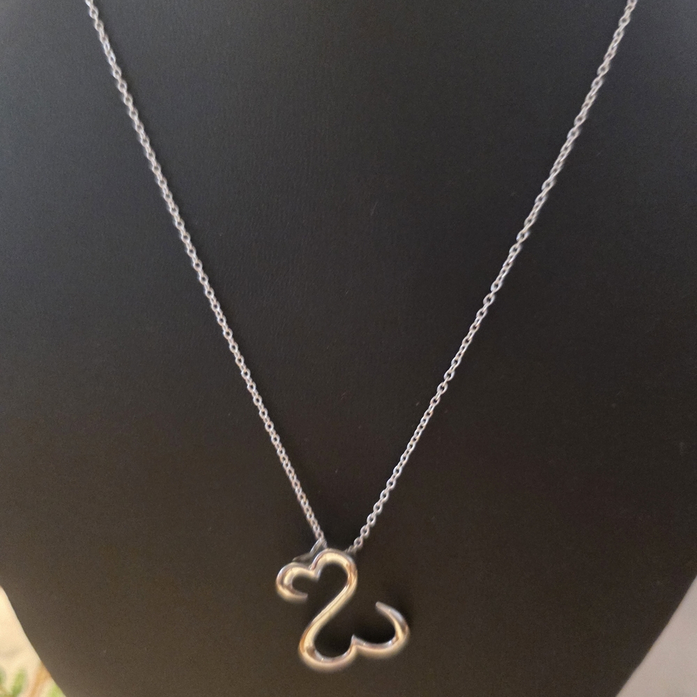 Vintage Open Hearts by Jane Seymour pendant Necklace In Sterling Silver
